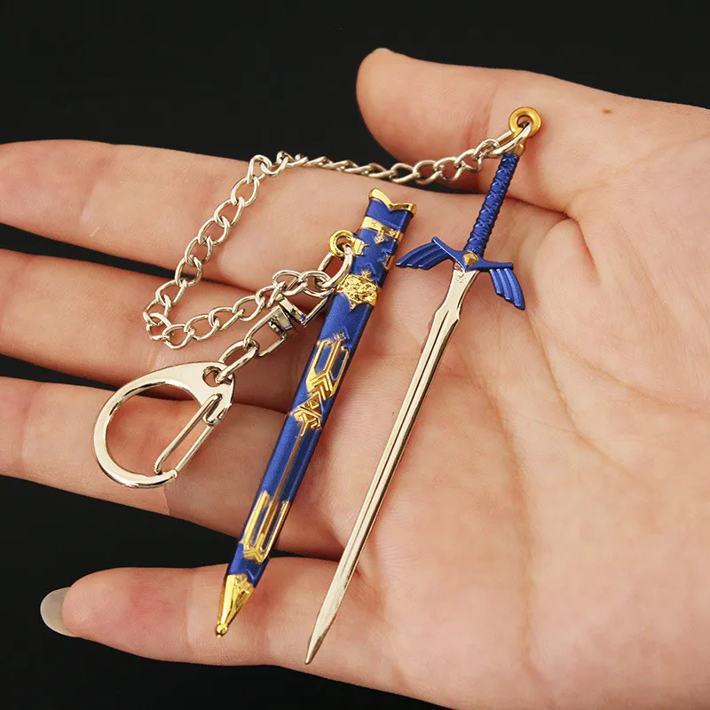 Juego Zelda Link Master Sword llaveros Cosplay aleación espadas que se pueden abrir accesorios colgantes llavero accesorios llavero regalo de Navidad