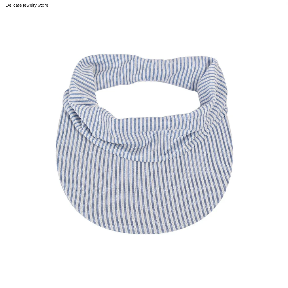 

Simple Foldable Striped Elastic Headband UV Protection Large Brim Traceless Sun Hat Adjustable Breathable Beach Cap Summer Beach
