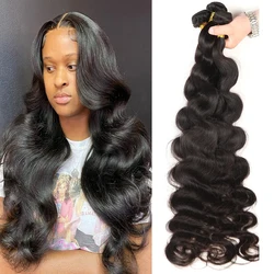 Body Weave 26 28 30 32 pollici fasci di capelli umani brasiliani 1/3 pezzi Bundles Remy estensioni dei capelli naturali umani per le donne