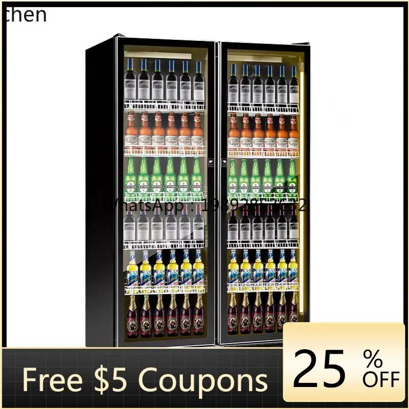 B1 Getränkekühlschrank für Bier und Wein, Internet-Trend, Luftgekühlter Dreitüriger Gefrierschrank für Supermärkte