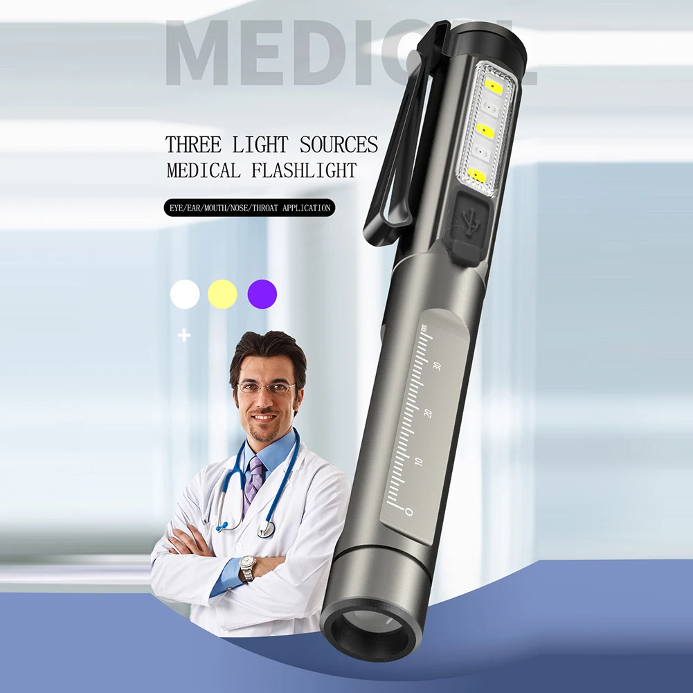 lanterna-portatil-de-primeiros-socorros-recarregavel-multifuncional-a-prova-d'Agua-ipx5-para-diagnostico-de-medicos-e-enfermeiros