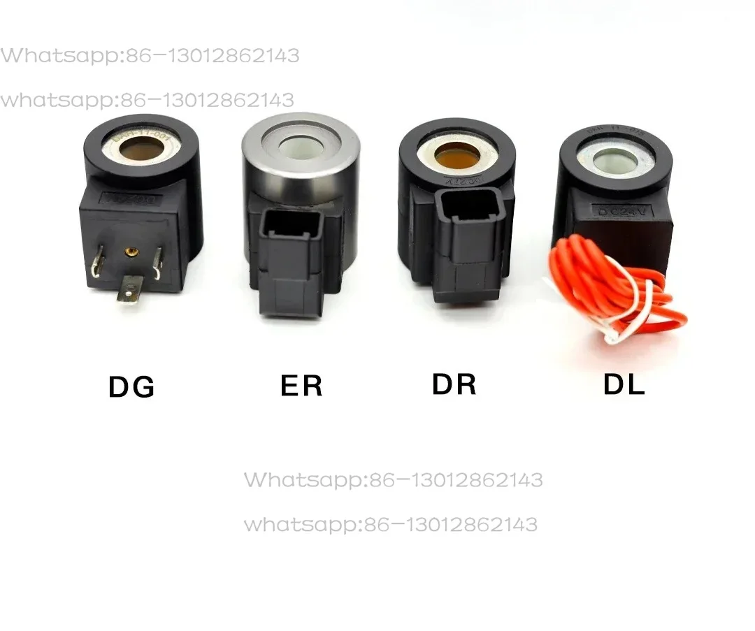 Hydraulic solenoid valve coil DC12 DC24 AC110 AC220 three-plug Dechi coil inner diameter 13 inner diameter 16