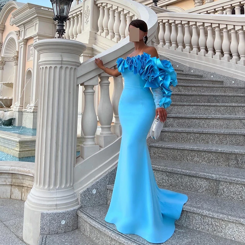 

Thinyfull Sexy Mermaid Prom Evening Dresses One Shoulder Floor Length Party Dress Formal Night Cocktail Prom Gowns Custom Size