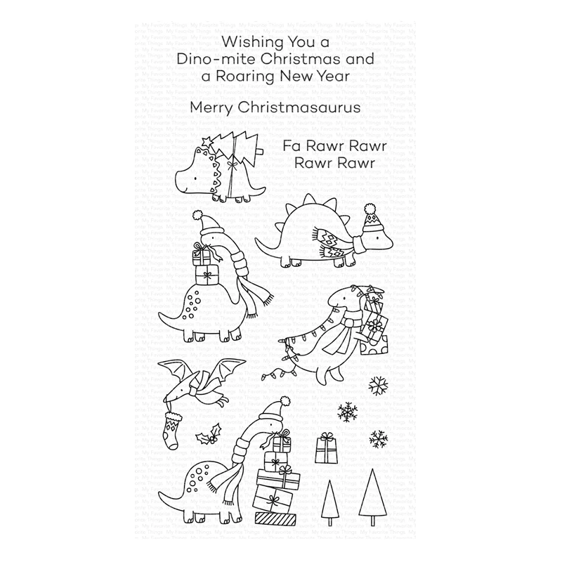 November 2023 New Christmas Party Dinos Clear Stamps Cutting Dies Scrapbooking for Paper Making Frame Card