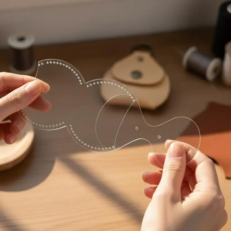 

Набор инструментов для изготовления мини-кошельков из кожи: акриловый шаблон и инструменты для начинающих мастеров по созданию мини-кошельков своими руками.