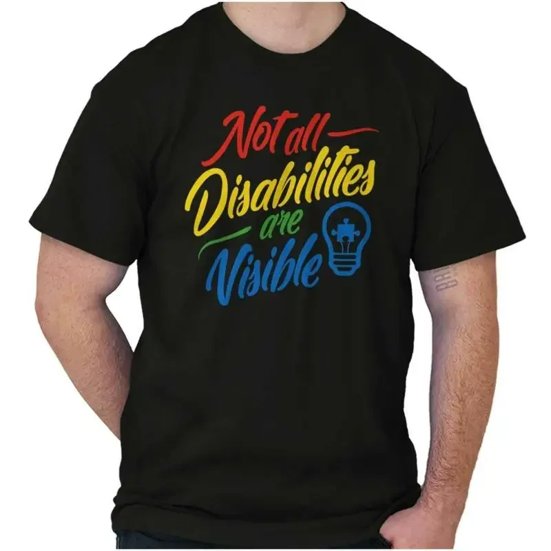 Autism Bulb Not All Disabilities Are Visible Womens Or Mens Crewneck T Shirt