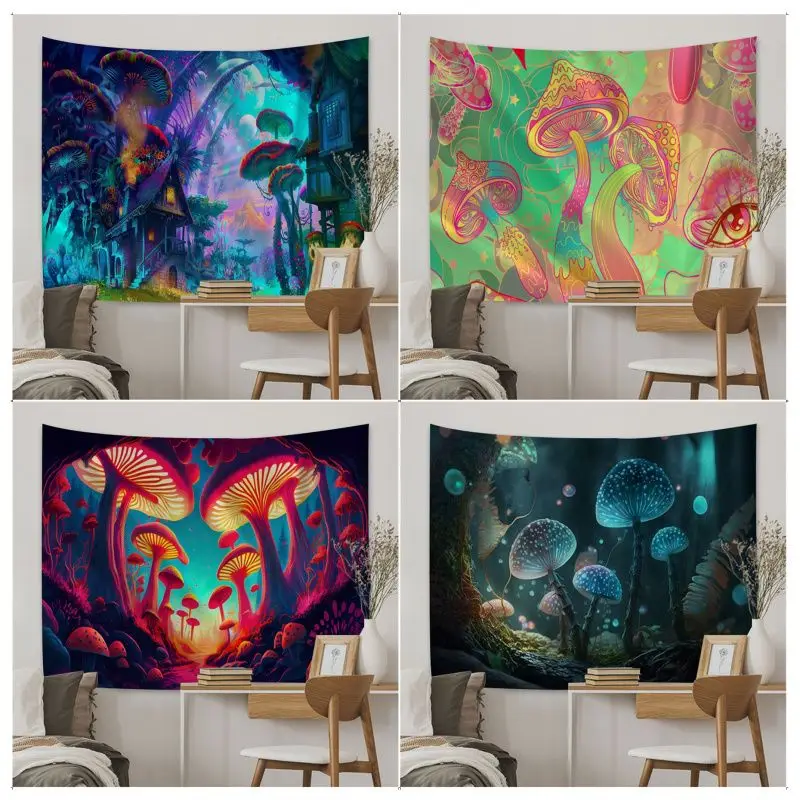 

Psychedelic Mushroom Tapestry Hanging Bohemian Tapestry Indian Buddha Wall Decoration Witchcraft Bohemian Hippie Wall Hanging