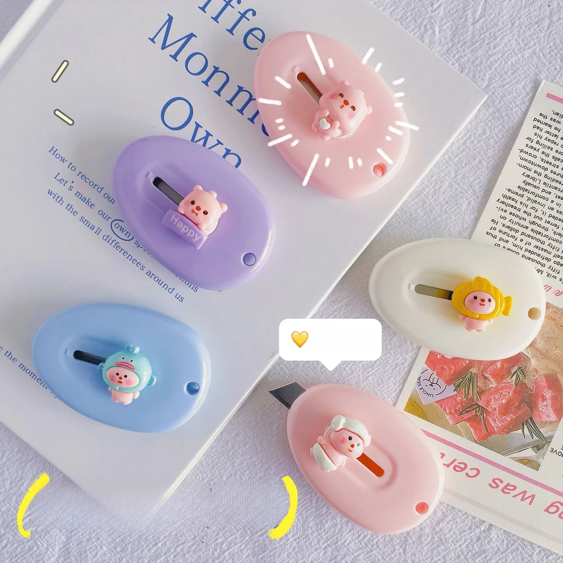 1pc Cartoon Mini Utility Knife Cutter Kawaii Letter Opener Sword Portable Open Box Student Hand Account Paper Knife Hand-made - view 4