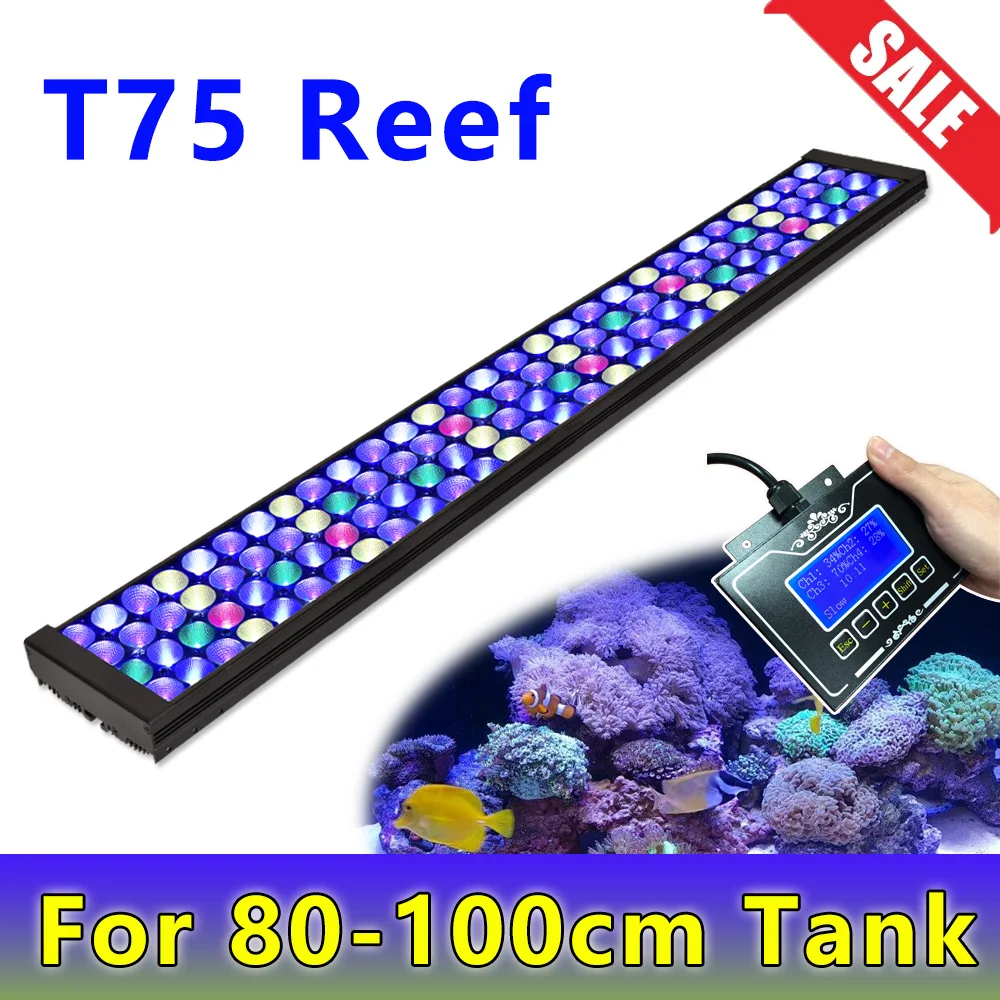 

PopBloom-Marine Aquarium Lamp, Full Spectrum Saltwater LED Aquarium Lighting for 80-100cm Reef Coral,Marine Aquarium Tank