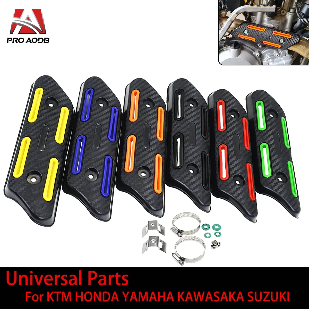 Теплоизоляционная защита выхлопной трубы для мотокросса, модернизированная защита от ожогов для мотоцикла, теплоизоляция выхлопной системы, универсальные детали для мотоцикла Теплоизоляционная защита выхлопной трубы для мотокросса, модернизированная защита от ожогов для мотоцикла, теплоизоляция выхлопной системы, универсальные детали для мотоцикла