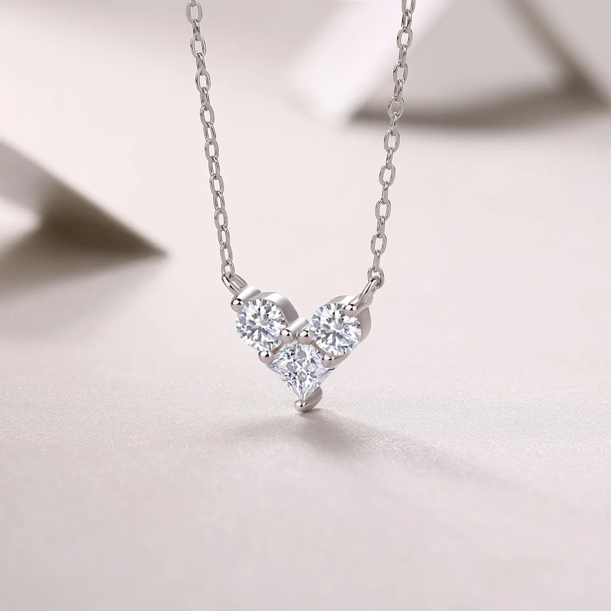

S925 Silver Rhodium Plated 1.2CT D Color Heart Moissanite "Love the Moment" Women's Necklace Pendant, Exquisite Jewelry