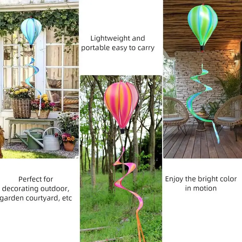 Decoración de globos de aire caliente 4X globo de aire caliente molino de viento adorno de manga de viento decoración al aire libre para recoger cumpleaños jardín Patio árbol