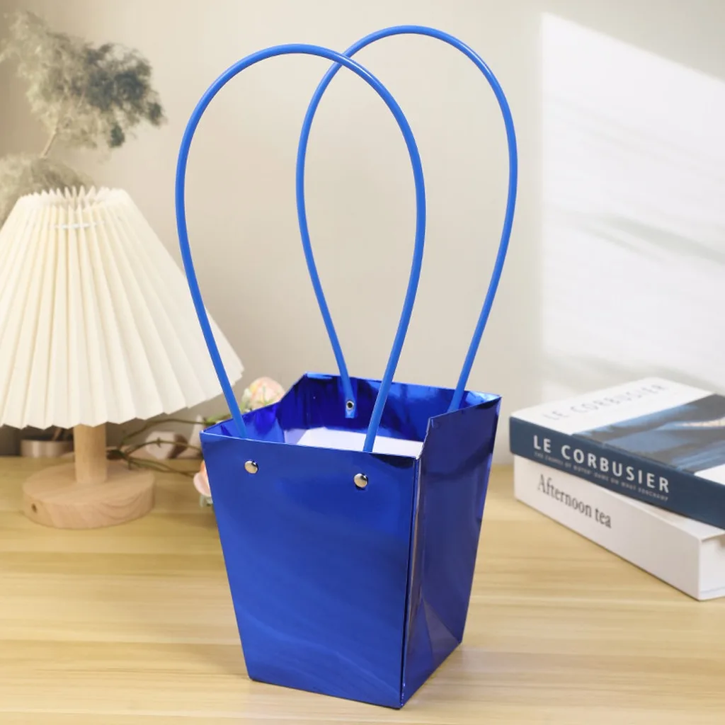 Laminated Bag Waterproof Shopping Bag Trapezoidal Bag Laminated For Floral Packaging Florist Work Wedding Decoration