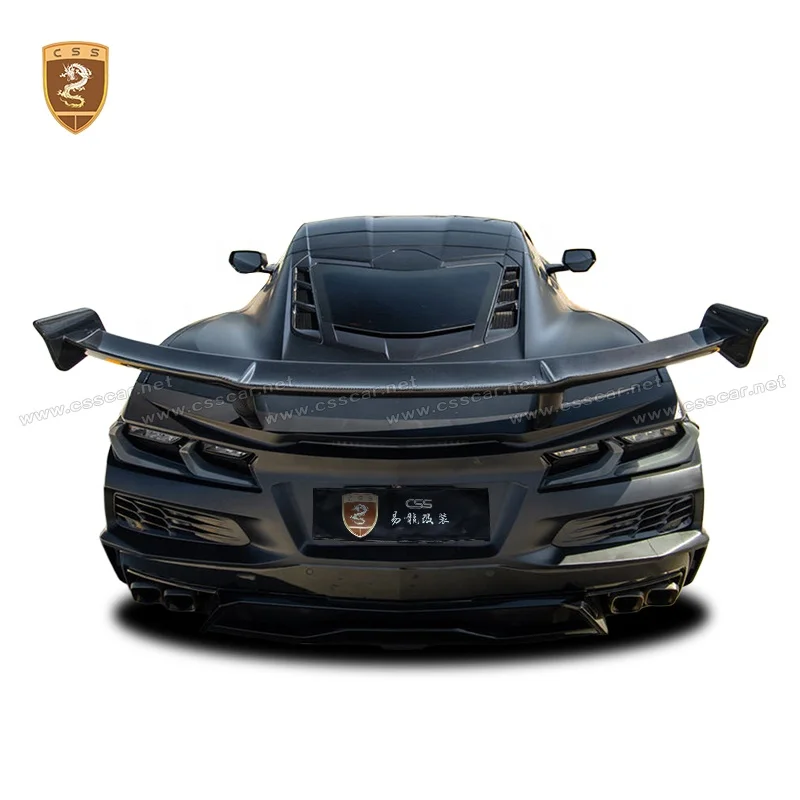 Upgrade ZR1 Style Dry Carbon Fiber Rear Trunk Spoiler Wing for Chevrolet Corvette C8 Z51 2025 Model Car Spoilers