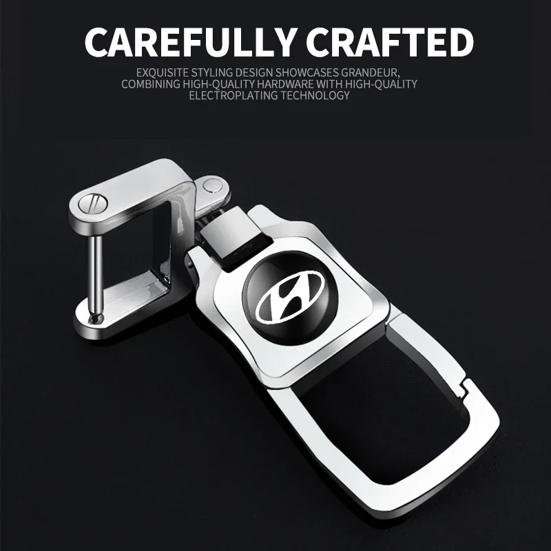 Car Anti-Lost Metal Keychain 3D Styling Badges Key Ring For Hyundai Jaguar Ford JEEP Acura Subaru Mitsubishi Fiat Land Rover view 5