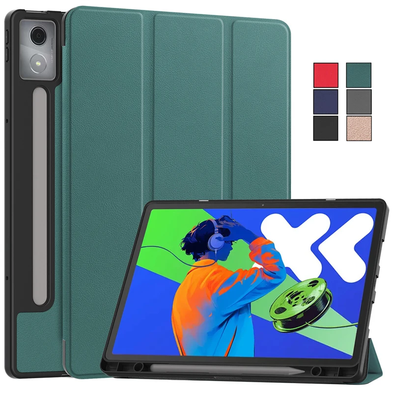 

For Xiaoxin Pad Pro 12.7 2025 Case Leather TPU Back Fold Stand Tablet For Lenovo Xiaoxin Pad Pro 12 7 2025 Case with Pen Holder