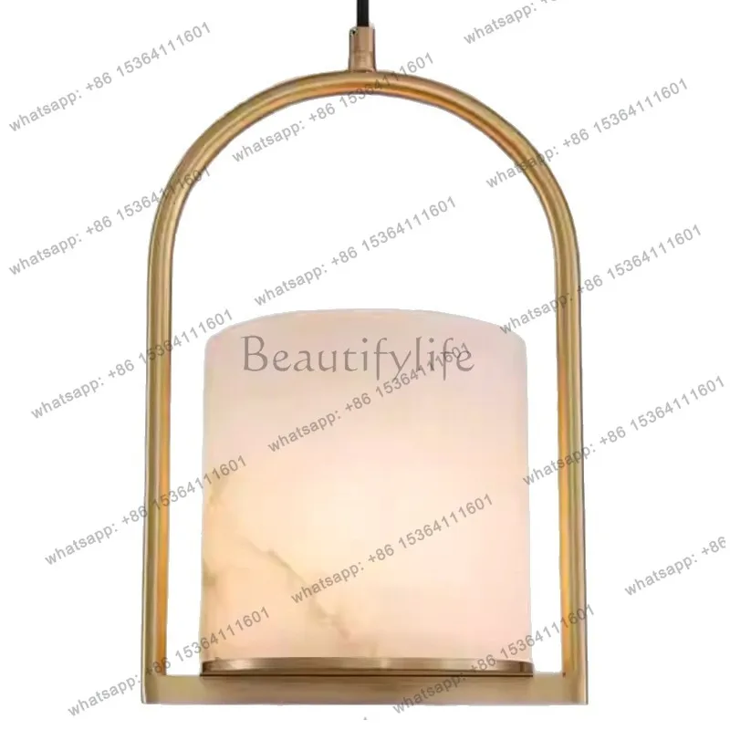 Cross-border simple modern bedside natural marble hotel room hanging line luminous object