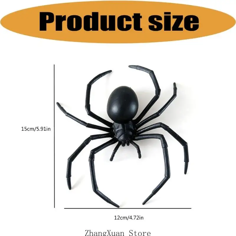 Spiders Hanging Set for Halloween, 8 Piece Plastic Figures for Ceiling Displays, Photo Zones, Entry Corners, Indoor Themes and