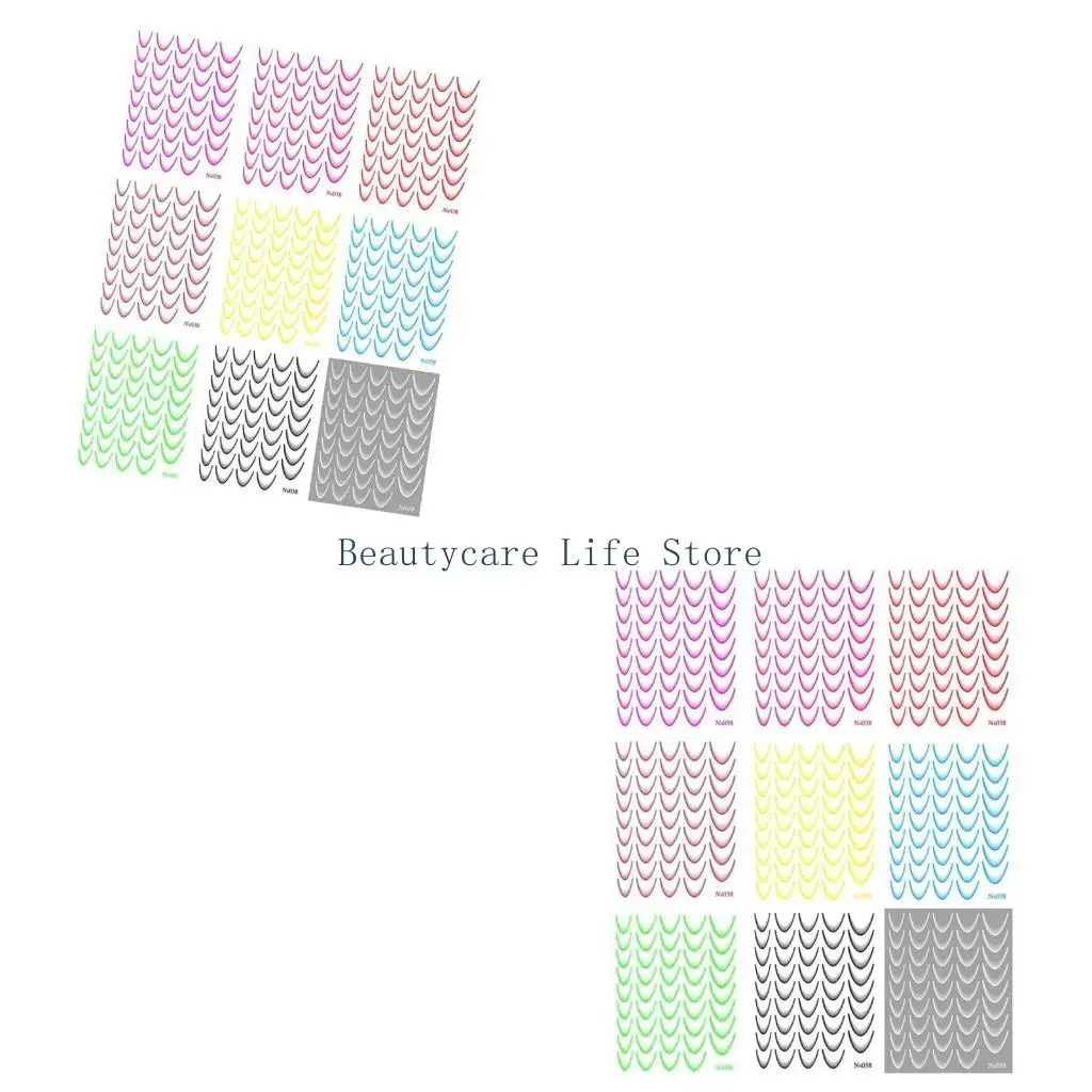 

652C 9 Sheets French Tip Stickers French Line Art Stickers Nails Supplies