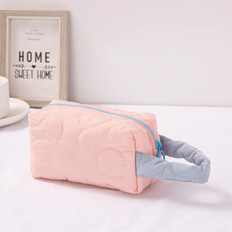 Large Capacity Women's Plush Purse Makeup Bag Pencil Case Cute Student Storage Bag Soft Multifunctional Cosmetic Bag Organizer