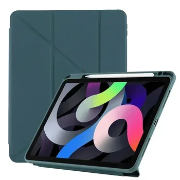 Origami Acrylic Stand PU Case with Pencil Slot for iPad 10 9 8 7 Air Mini 3 4 5 6 2022 Pro 12.9 11 10.9 10.2 9.7 inch Tri-fold Cover