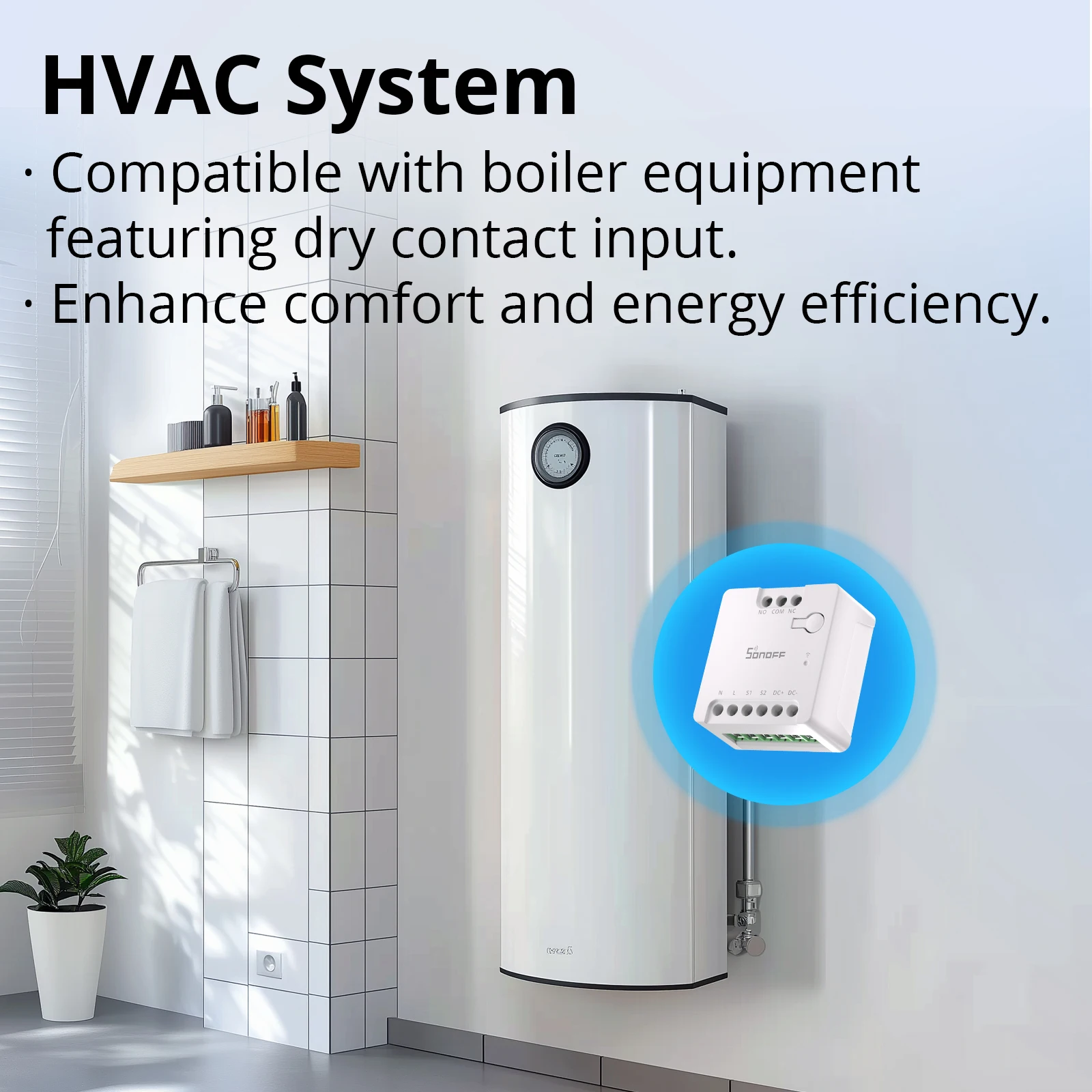 SONOFF MINI-D WiFi Smart Switch Matter Dry Contact Device يدعم طاقة التيار المتناوب/تيار مستمر يعمل مع eWeLink Apple Home Alexa Google Home