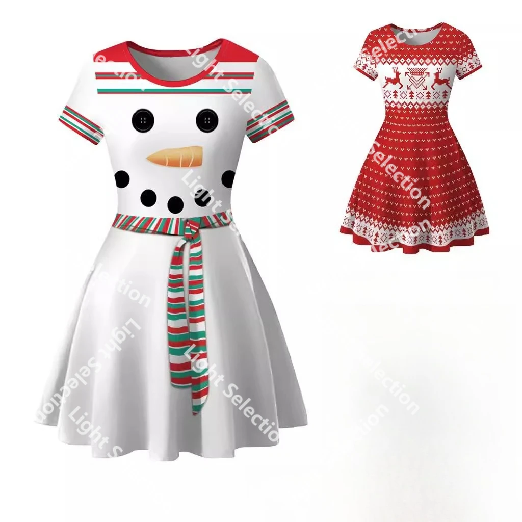 

New Christmas Clown Printed Women's Dress