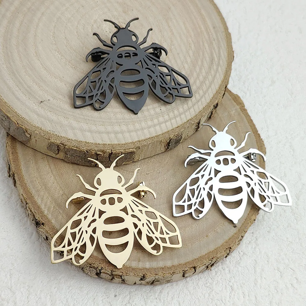 

Original innovative insect fly hollow stainless steel gold-plated 18K brooch, suit lapel pin, waterproof formal fittings