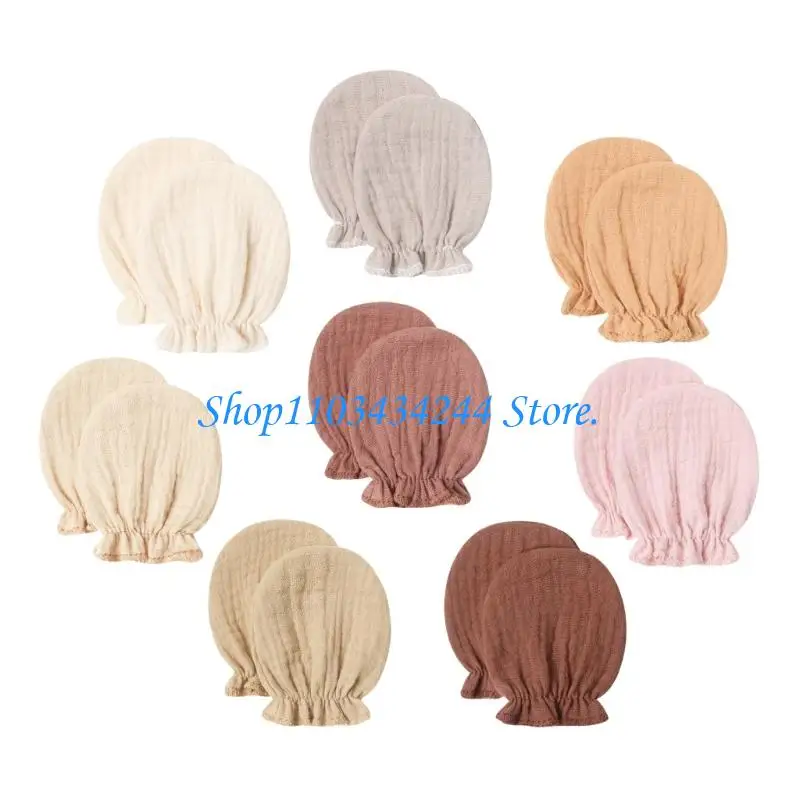 1 Set Cotton Baby Mittens for 0-6 Month Gentle Protections Against Scratches Elastic Gloves Comfortable Gloves
