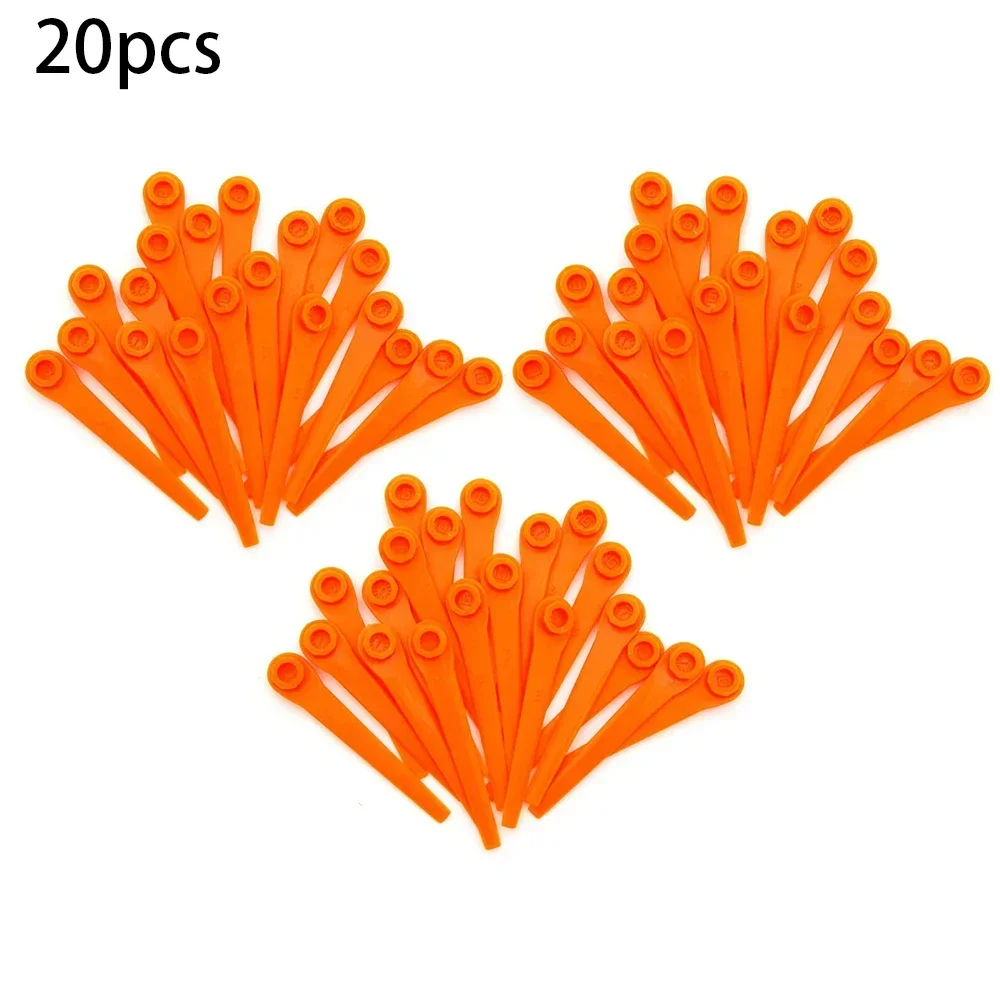 Cuchillas de plástico para cortadora de césped, repuesto para Gardena 9823, 9825, 9820, 9821, accesorios para jardín, venta al por mayor, 20 unidades