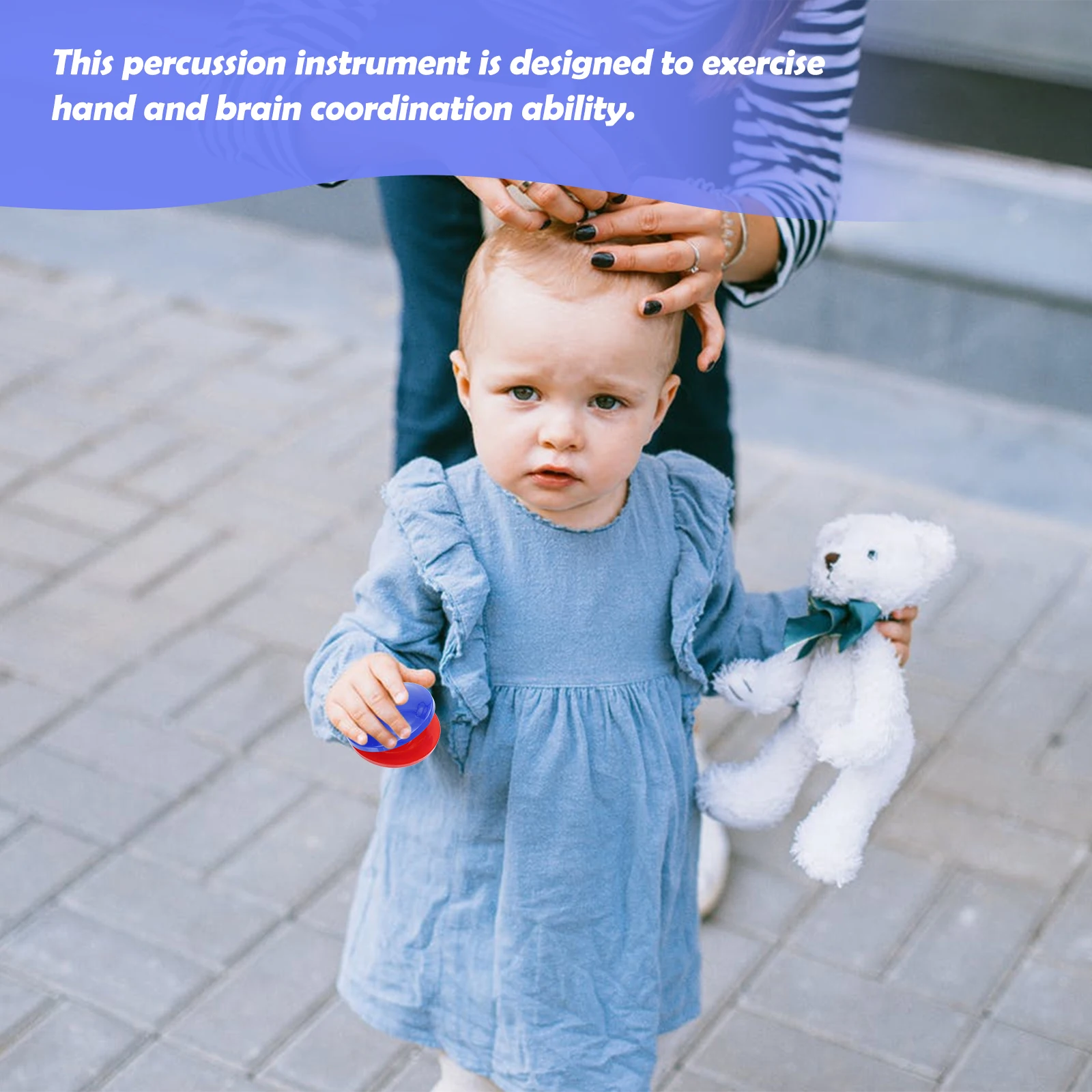 Tablero de baile redondo para niños, castañuela, juguetes de percusión, instrumentos musicales educativos, tamaño pequeño, desarrollo del ritmo, 10 Uds.