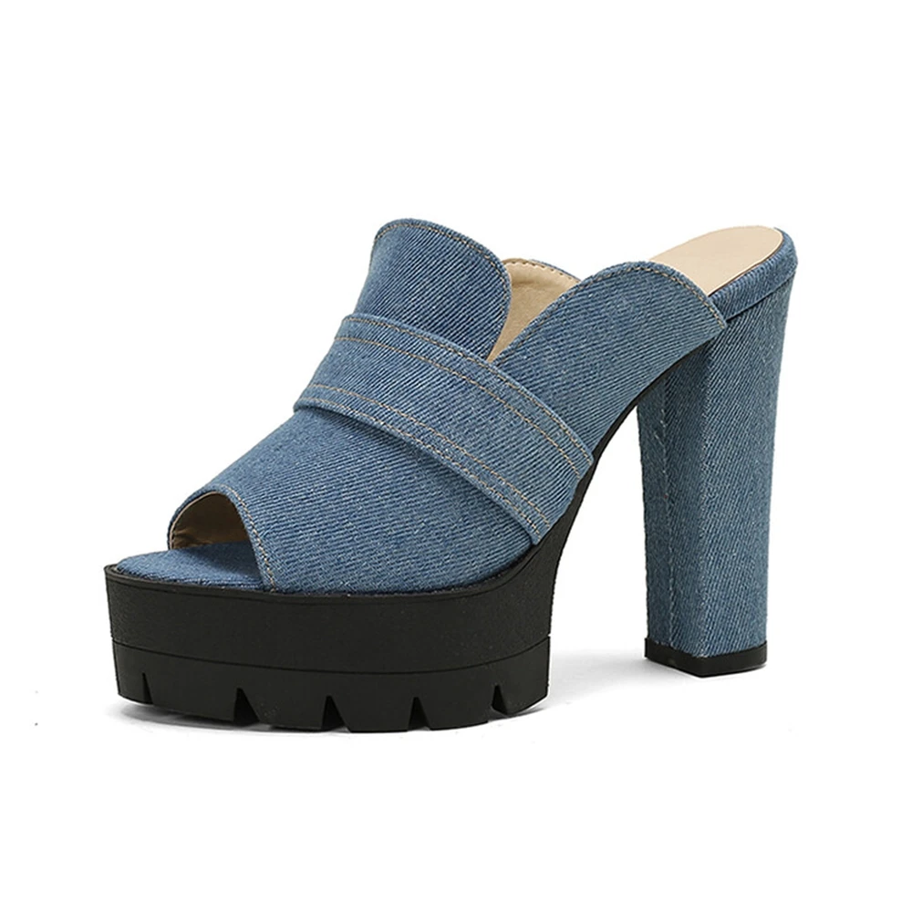 Women Sandals Fashion High Heels Peep Toe Summer Outdoor Slipper Dress Party Ball Wedding Platform Sandals Big Size 50 338-23 - view 2