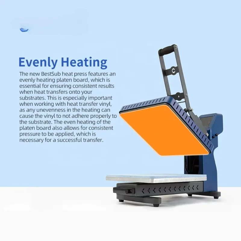 BestSub مخصص فتح التلقائي منزلق خارج درج مسطح تي شيرت الطباعة الصحافة الساخنة، مناسبة لظروف ملابس تي شيرت