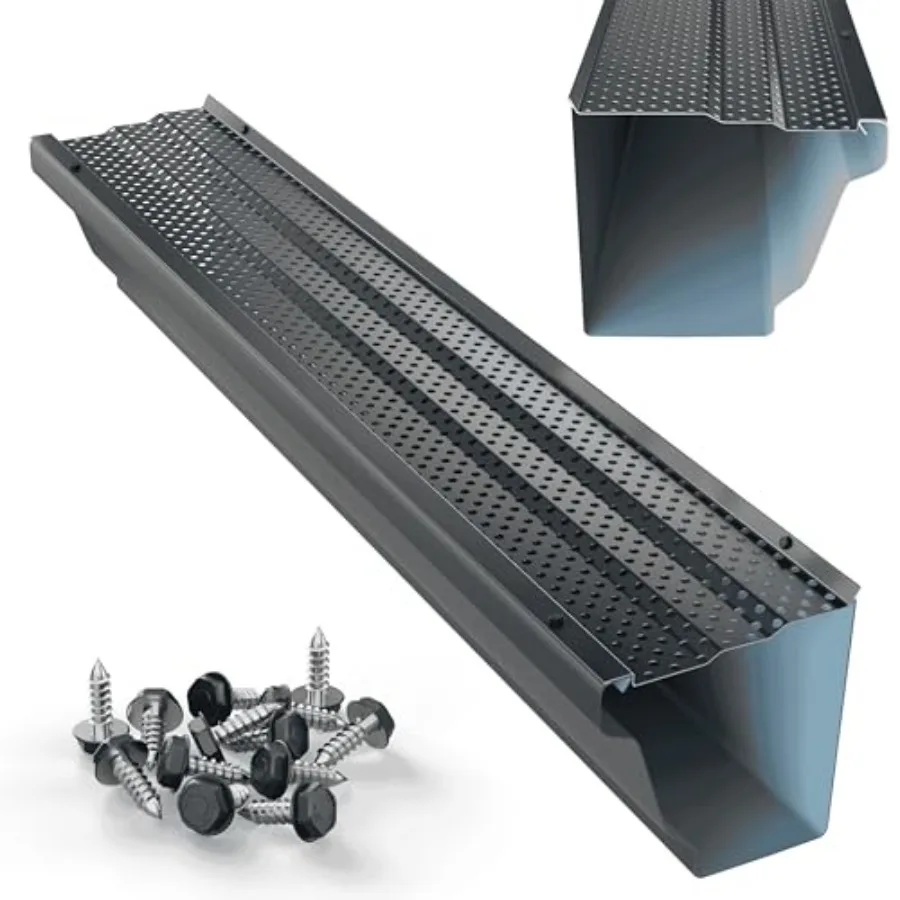 

5" Gutter Guards Leaf Filter - Domestic Aluminum Gutter Guard - Contractor Grade Rain Gutter Cover - Made in The USA (200 Feet)