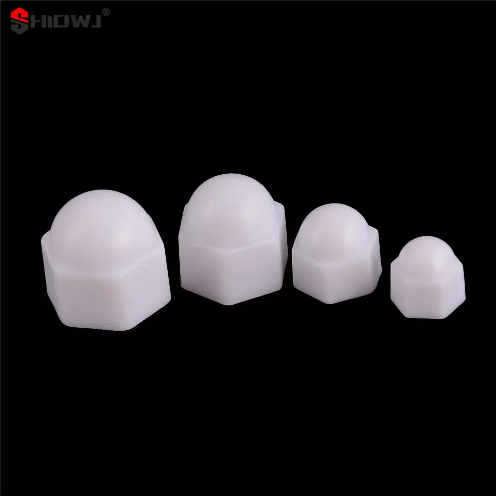 10Pcs/set M6 M8 M10 M12 White Dome Bolt Nut Protection Caps Cover Hex Hexagon Nuts Protection Cover Nuts Replacement Parts Caps