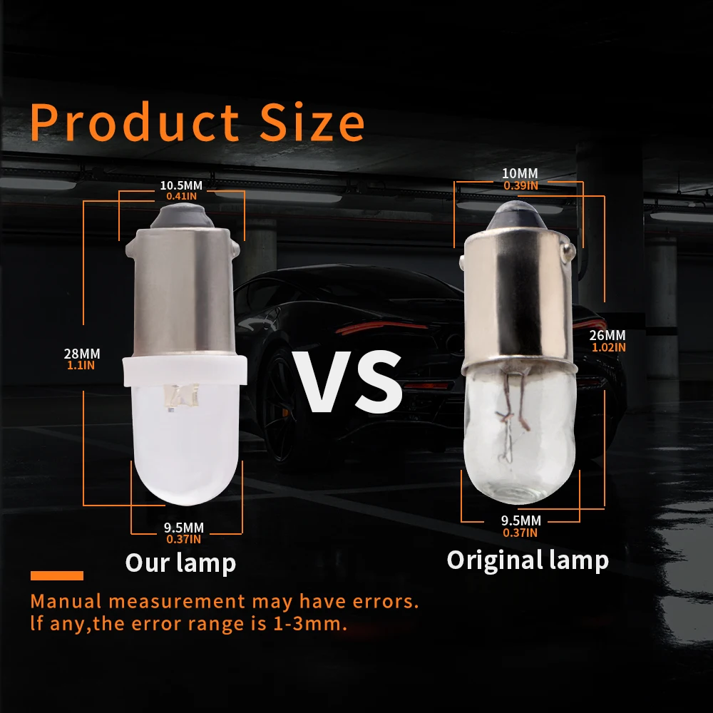 10 قطعة 6 فولت 6.3 فولت التيار المتناوب تيار مستمر غير قطبية BA9S T4W T11 LED ضوء لمبة 53 57 1895 1891 64111 لآلة الكرة والدبابيس برتقالي الجليد الأزرق الأبيض الدافئ #3