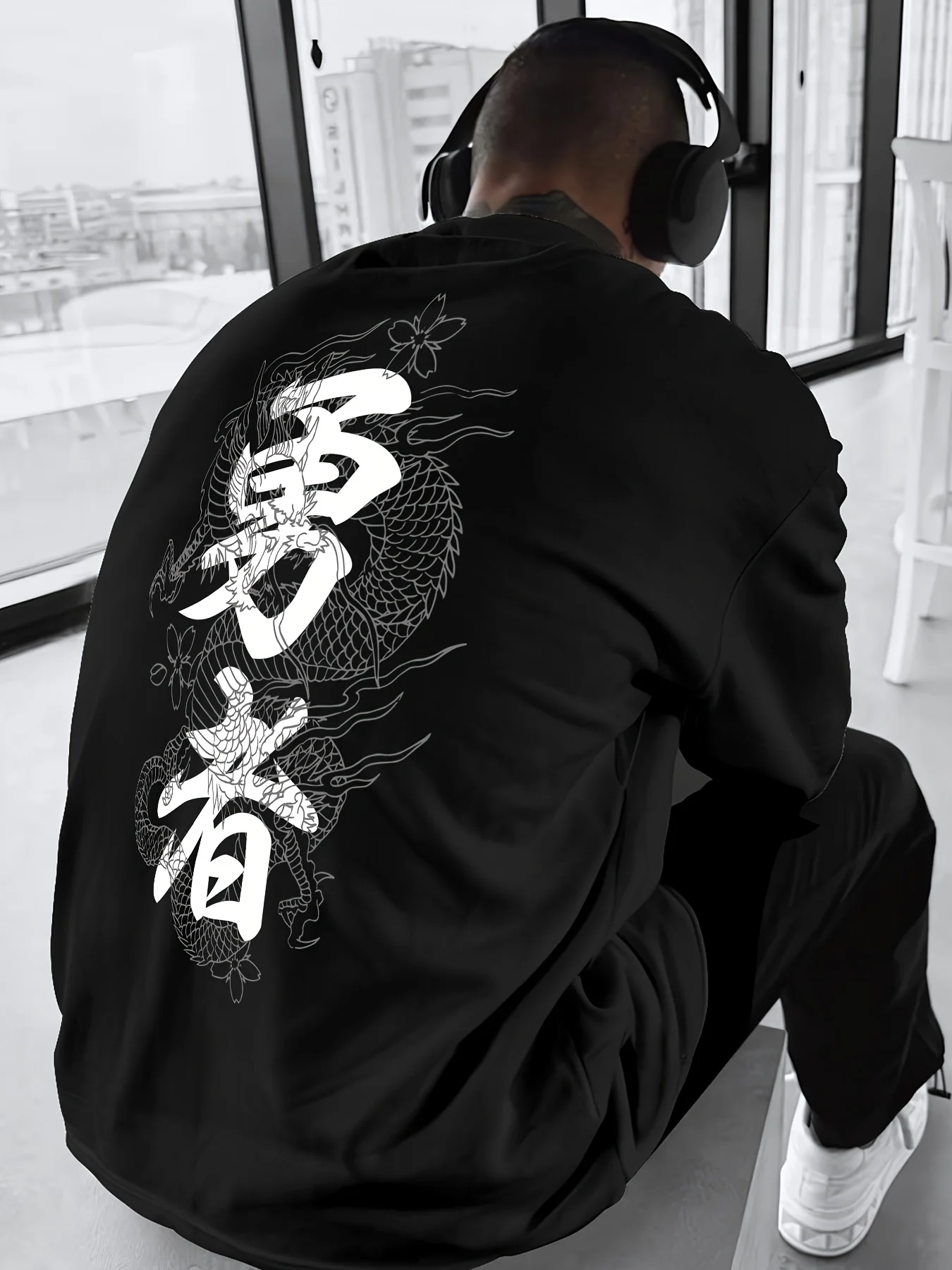 Summer New Design of Brave Warrior and Dragon Pattern Men  Fashionable American Street T-shirt 100% Pure Cotton Soft Fabric