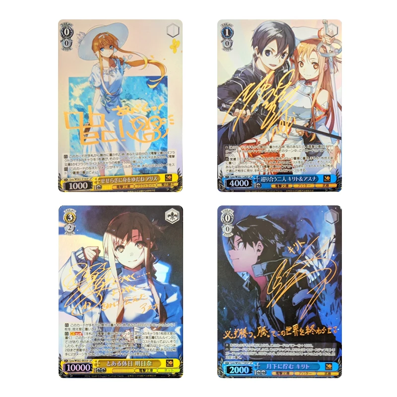 

Diy Sword Art Online Yuuki Asuna Kirigaya Kazuto Anime Homemade Rare Collection Card Bronzing Game Card Boy's Birthday Gift