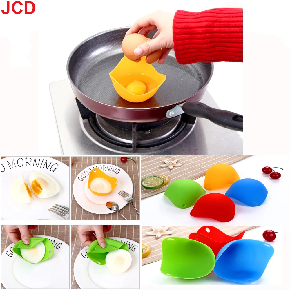 JCD Egg Poachers Silicone Molds Cooker Tools Pancake Cookware Bakeware Steam Eggs Plate Tray Healthy Novel Kitchen Accessories