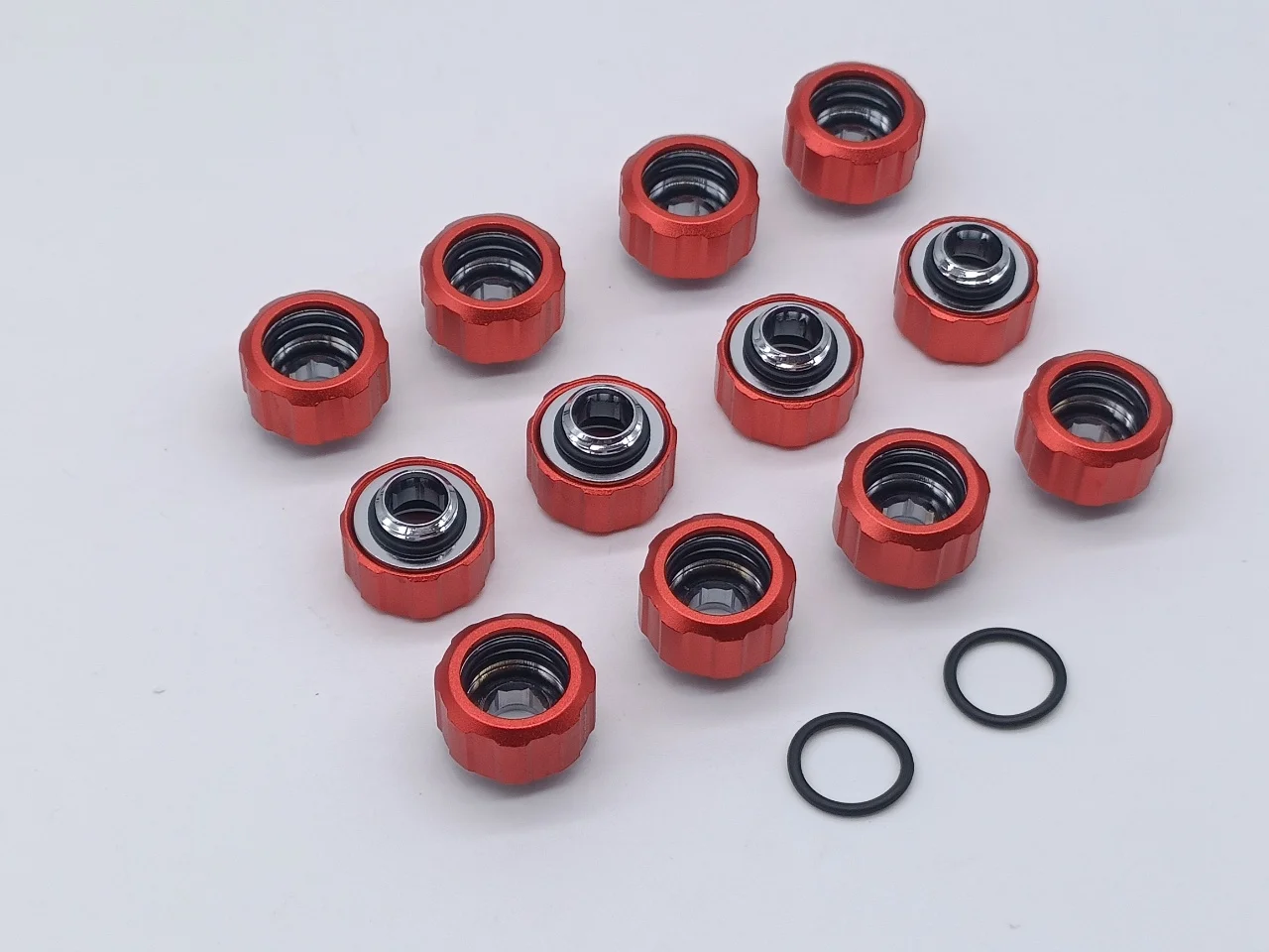 

BARROW 12pcs/lot Hand Compression OD16mm Hard Tube Fitting Water Cooling Metal Connector Fitting G1/4'' Thread TEPG Acrylic