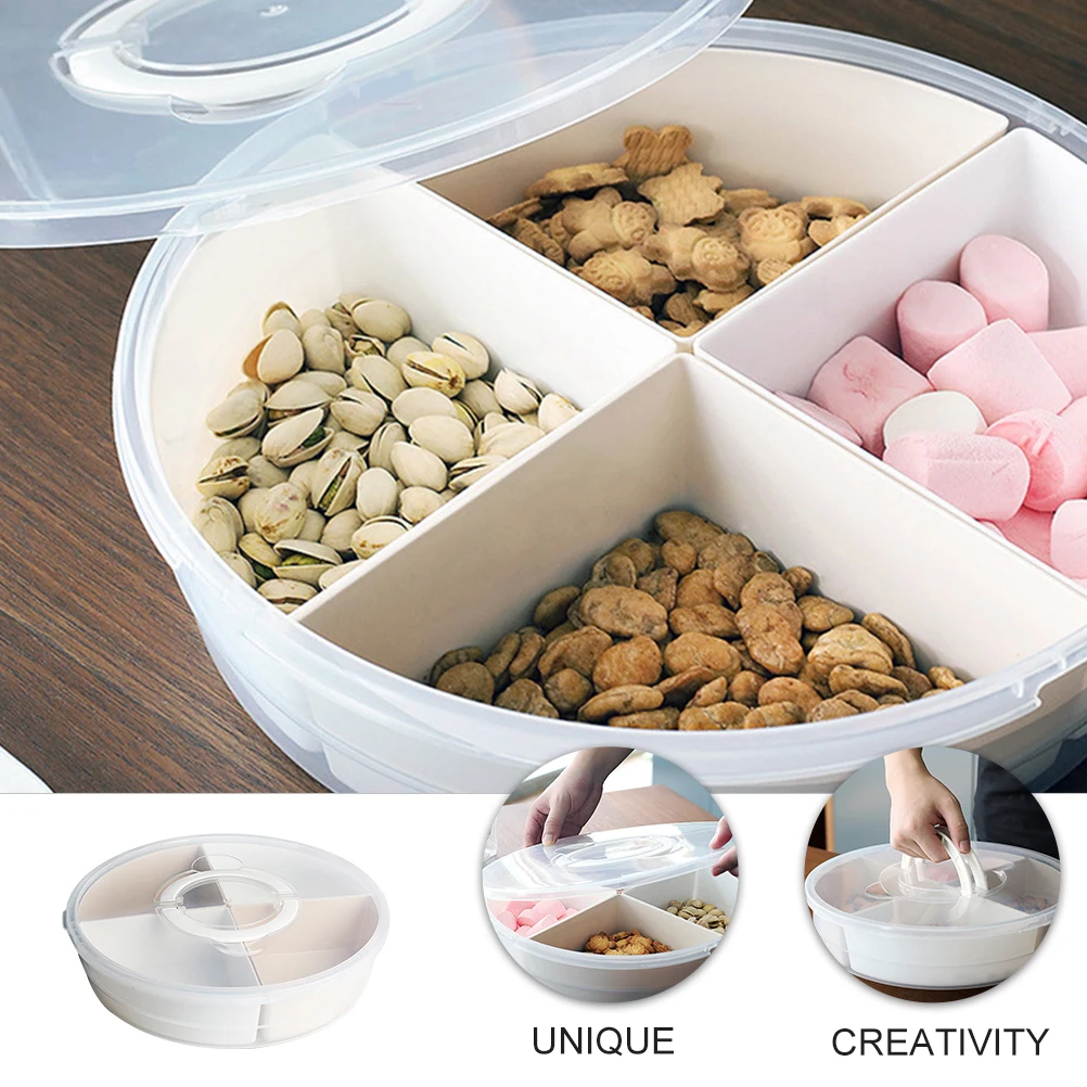 

Plastic Snack Plate Multi-Grid Candy Dried Multi-Grid Candy Plate Food Tray Platter Party Home Office Safe Premium Creative