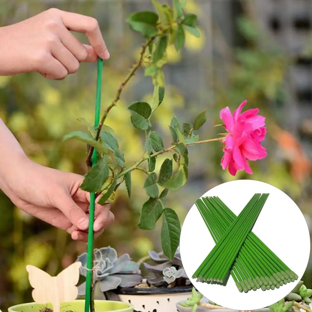 

50cm Garden Bendable Single Stem Plant Support Stakes High Strength Wind Protection Indoor Outdoor Plants Stakes Accessories