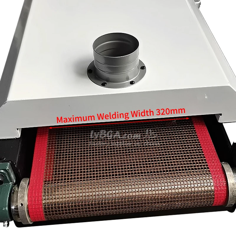 TP320 SMT Smart Desktop Reflow Oven with Flexible Soldering Belt Type Smoke Exhaust Pipe System for Electronics Assembly