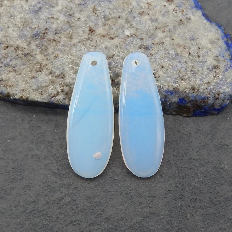 Semiprecious Stones Jewelry Opalite Water Droplet Earrings Accessories For Women 28x10x3mm 2.8g