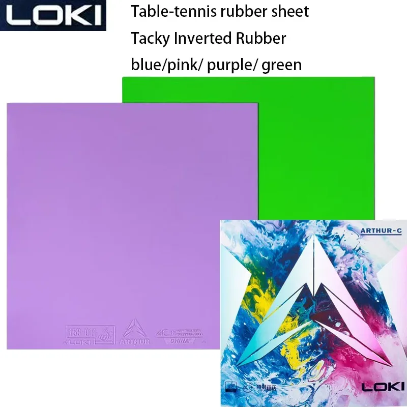 

LOKI Arthur Настольная теннисная резина синяя/розовая/фиолетовая/зеленая жесткая губка лист для пинг-понга резиновая кожа липкая перевернутая резина