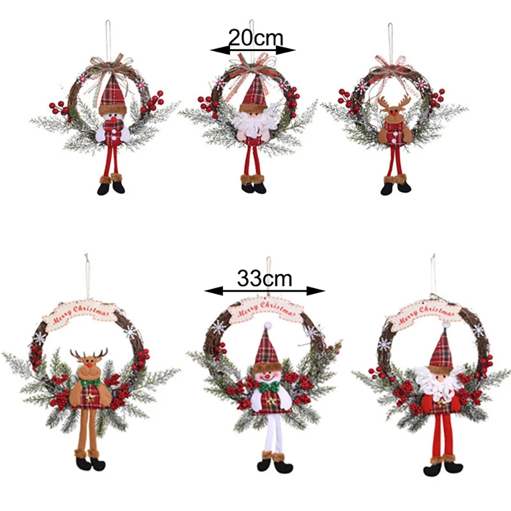 Couronne de Noël artificielle pour porte d'entrée, mur, fenêtre, ferme, décoration de la maison, petit