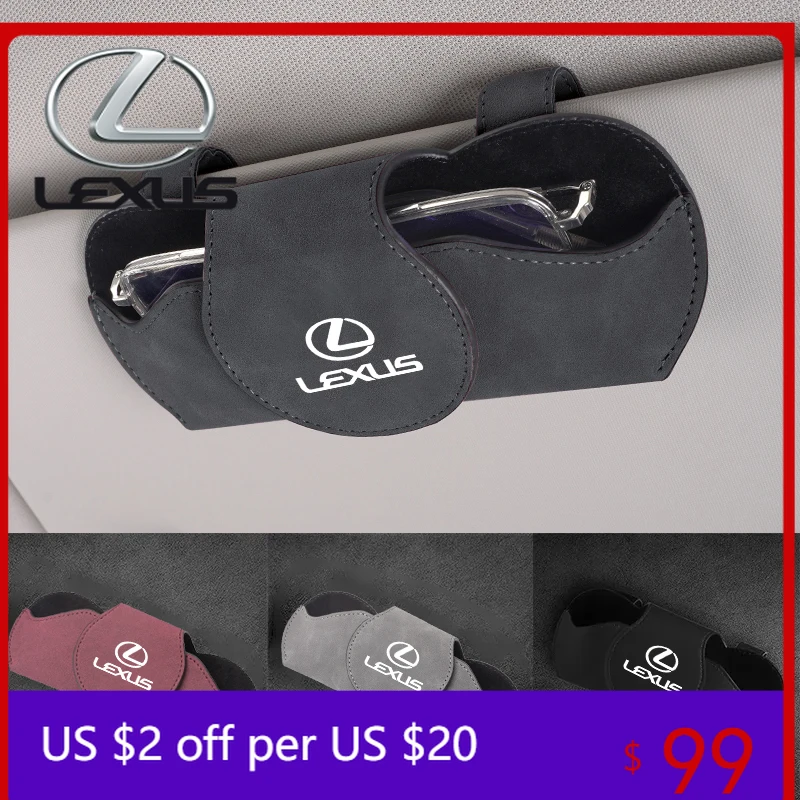 

Interior Mouldings Car Logo Glasses Case Sun Visor Sunglasses Card Organizer Box For Lexus RX300 IS200 IS250 ES350 Ct200h UX250h
