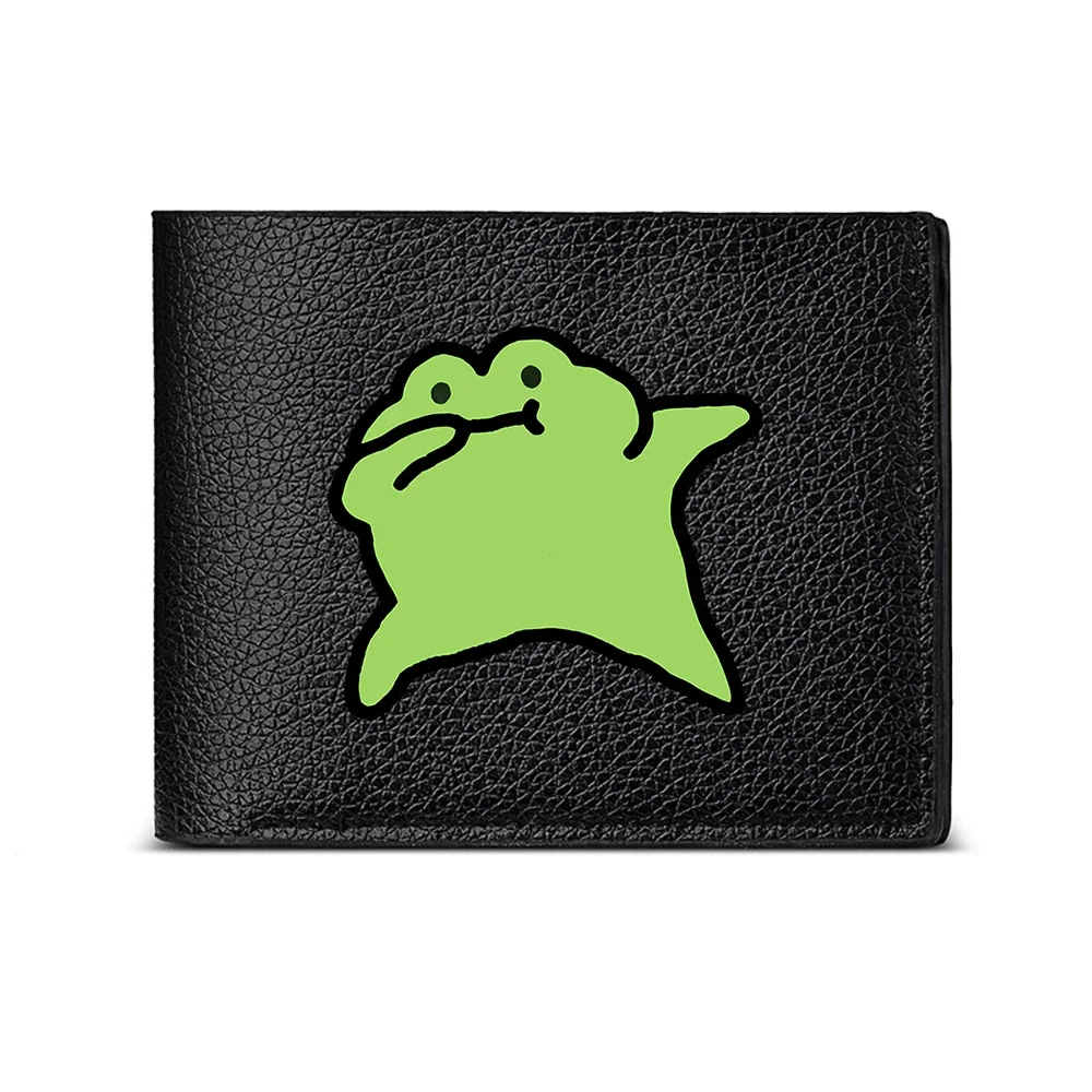Green Frog Star Design Men's Wallet Card Holder Casual Business Fashion Print Accessory