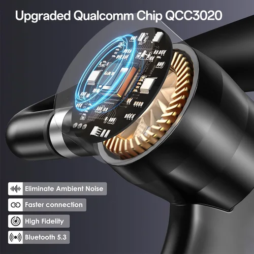 Imagen 2 del producto Auriculares Bluetooth, auriculares inalámbricos con micrófono con cancelación de ruido mejorado, tiempo de conversación de 100 horas, auriculares manos libres con botón de silencio