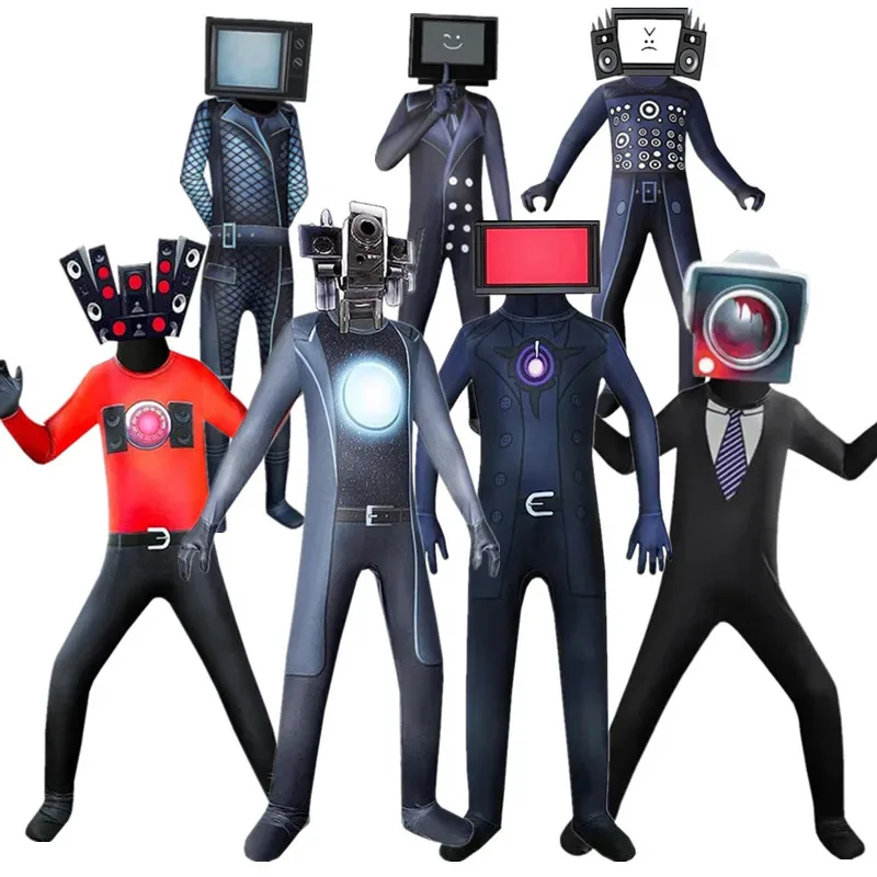 

Необычный детский костюм для косплея S-Skibidi, костюм для ТВ-мужчины с камерой, мужской костюм, игра S-Skibidi Dop Yes Yes, костюмы для вечеринки на Хэллоуин